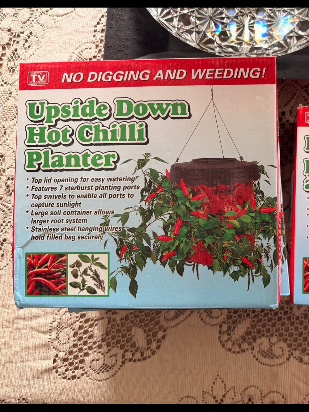 3 boxes Upside-Down Hanging Planter for Peppers - Red/Black
